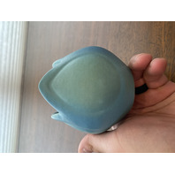 VTG VAN BRIGGLE Ming Blue Small Pottery Tulip Vase 3.5"H SIGNED