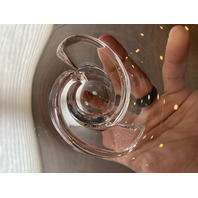 VTG Clear STEUBEN, DONALD POLLARD #8060 SPIRAL Base Crystal Bowl 7"W SIGNED