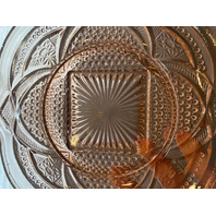 ANTIQUE EAPG US GLASS Pink Depression MASSACHUSETTS Lidded Butter Dish 5.25"H