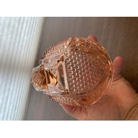 ANTIQUE EAPG US GLASS Pink Depression MASSACHUSETTS Lidded Butter Dish 5.25"H