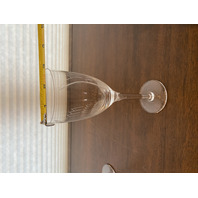 SET(4) VTG LALIQUE Crystal "ANGEL FACE/WINGS" Champagne Glasses 8"H SIGNED