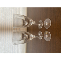 SET(4) VTG LALIQUE Crystal "ANGEL FACE/WINGS" Champagne Glasses 8"H SIGNED