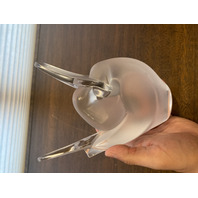 VTG LALIQUE Crystal SYLVIE Kissing Doves Vase SIGNED 8.25"H FRANCE