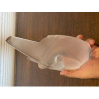 VTG LALIQUE Crystal SYLVIE Kissing Doves Vase SIGNED 8.25"H FRANCE