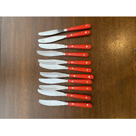 66 PIECE Washington Forge MARDI GRAS Red Stainless Korea Flatware Set