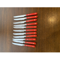 66 PIECE Washington Forge MARDI GRAS Red Stainless Korea Flatware Set