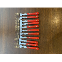 66 PIECE Washington Forge MARDI GRAS Red Stainless Korea Flatware Set