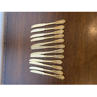 72 PIECE Rogers Gold Plated Floral Pattern Stainless Korea Flatware Set