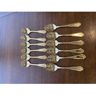 72 PIECE Rogers Gold Plated Floral Pattern Stainless Korea Flatware Set