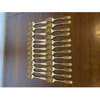 72 PIECE Rogers Gold Plated Floral Pattern Stainless Korea Flatware Set