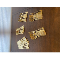 72 PIECE Rogers Gold Plated Floral Pattern Stainless Korea Flatware Set