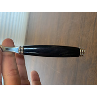 60 PIECE Pfaltzgraff Black Plastic Handled Stainless China Flatware Set