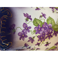 LARGE ANTIQUE Purple & Gold Floral Painted Porcelain Lidded Biscuit Jar 12.75"H