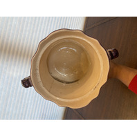 LARGE ANTIQUE Purple & Gold Floral Painted Porcelain Lidded Biscuit Jar 12.75"H