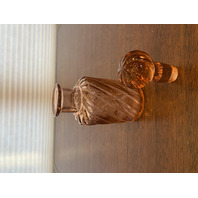 VTG BACCARAT Crystal Pink Swirl Art Glass Perfume Bottle W/Stopper 6.25"H