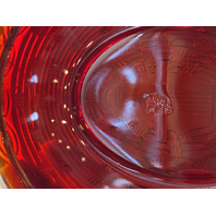 VTG FENTON UV REACTIVE Amberina Nesting Hen Split Tail Art Glass Candy Dish 8"L