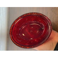 VTG FENTON UV REACTIVE Amberina Nesting Hen Split Tail Art Glass Candy Dish 8"L