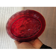 VTG FENTON UV REACTIVE Amberina Nesting Hen Split Tail Art Glass Candy Dish 8"L