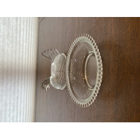 VTG Indiana Glass Clear Glass Nesting Hen Design Candy Dish 7"L