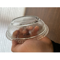 VTG Indiana Glass Clear Glass Nesting Hen Design Candy Dish 7"L