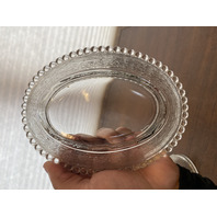 VTG Indiana Glass Clear Glass Nesting Hen Design Candy Dish 7"L