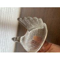 VTG Indiana Glass Clear Glass Nesting Hen Design Candy Dish 7"L