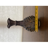 VTG Imperial Glass Grape Cluster Smoke Iridescent Carnival Glass Decanter 9.5"H