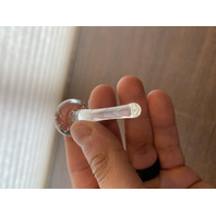 VTG 1997 FREE STATE Red & Clear Small Art Glass Perfume Bottle SIGNED 4"H