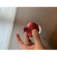 VTG 1997 FREE STATE Red & Clear Small Art Glass Perfume Bottle SIGNED 4"H