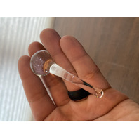 VTG 1997 FREE STATE Red & Clear Small Art Glass Perfume Bottle SIGNED 4"H