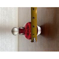 VTG 1997 FREE STATE Red & Clear Small Art Glass Perfume Bottle SIGNED 4"H