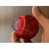 VTG 1997 FREE STATE Red & Clear Small Art Glass Perfume Bottle SIGNED 4"H