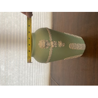 PAIR Of VTG ECANADA Green & White Art Pottery Vases 10"H CANADA