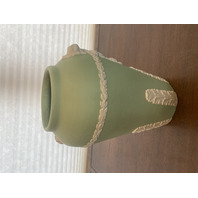 PAIR Of VTG ECANADA Green & White Art Pottery Vases 10"H CANADA