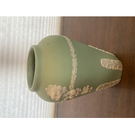 PAIR Of VTG ECANADA Green & White Art Pottery Vases 10"H CANADA