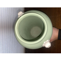 PAIR Of VTG ECANADA Green & White Art Pottery Vases 10"H CANADA