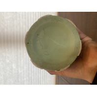 PAIR Of VTG ECANADA Green & White Art Pottery Vases 10"H CANADA