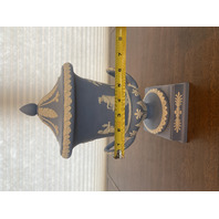 VTG WEDGWOOD Blue & White Jasperware Neoclassical Scene Campagna Urn Vase 12"H