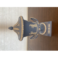 VTG WEDGWOOD Blue & White Jasperware Neoclassical Scene Campagna Urn Vase 12"H