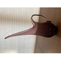 VTG MCM VIKING GLASS Amethyst Swung Vase Pitcher W/Handle 14.25"H