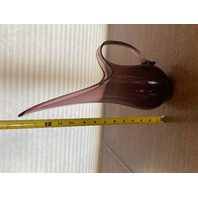 VTG MCM VIKING GLASS Amethyst Swung Vase Pitcher W/Handle 14.25"H