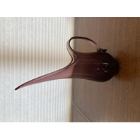 VTG MCM VIKING GLASS Amethyst Swung Vase Pitcher W/Handle 14.25"H