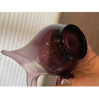 VTG MCM VIKING GLASS Amethyst Swung Vase Pitcher W/Handle 14.25"H