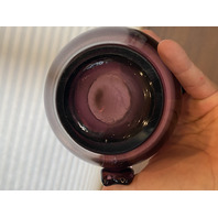 VTG MCM VIKING GLASS Amethyst Swung Vase Pitcher W/Handle 14.25"H