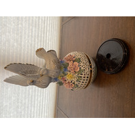 LARGE VTG Multicolored Capodimonte Ceramic Birds W/Flowers Sculpture 14.75"H