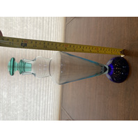 VTG Multicolored Murano Art Glass Decanter W/Stopper 13.25"H ITALY