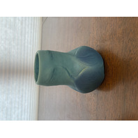 VTG VAN BRIGGLE Ming Blue LEAVES & VIOLETS Pottery Vase 4.5"H SIGNED