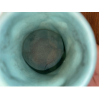 VTG VAN BRIGGLE Ming Blue LEAVES & VIOLETS Pottery Vase 4.5"H SIGNED