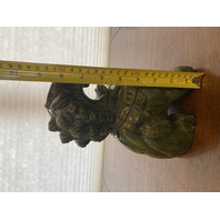 LARGE/HEAVY VTG Green Serpentine Jade Stone Carved Chinese Foo Dog 8.75"H