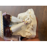 PAIR Of RARE ANTIQUE MEISSEN Man & Woman W/Basket Figurines 7.25"H GERMANY